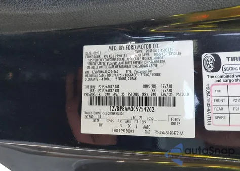 2012 Ford Mustang V6 from USA, damaged, VIN 1ZVBP8AM3C5254262